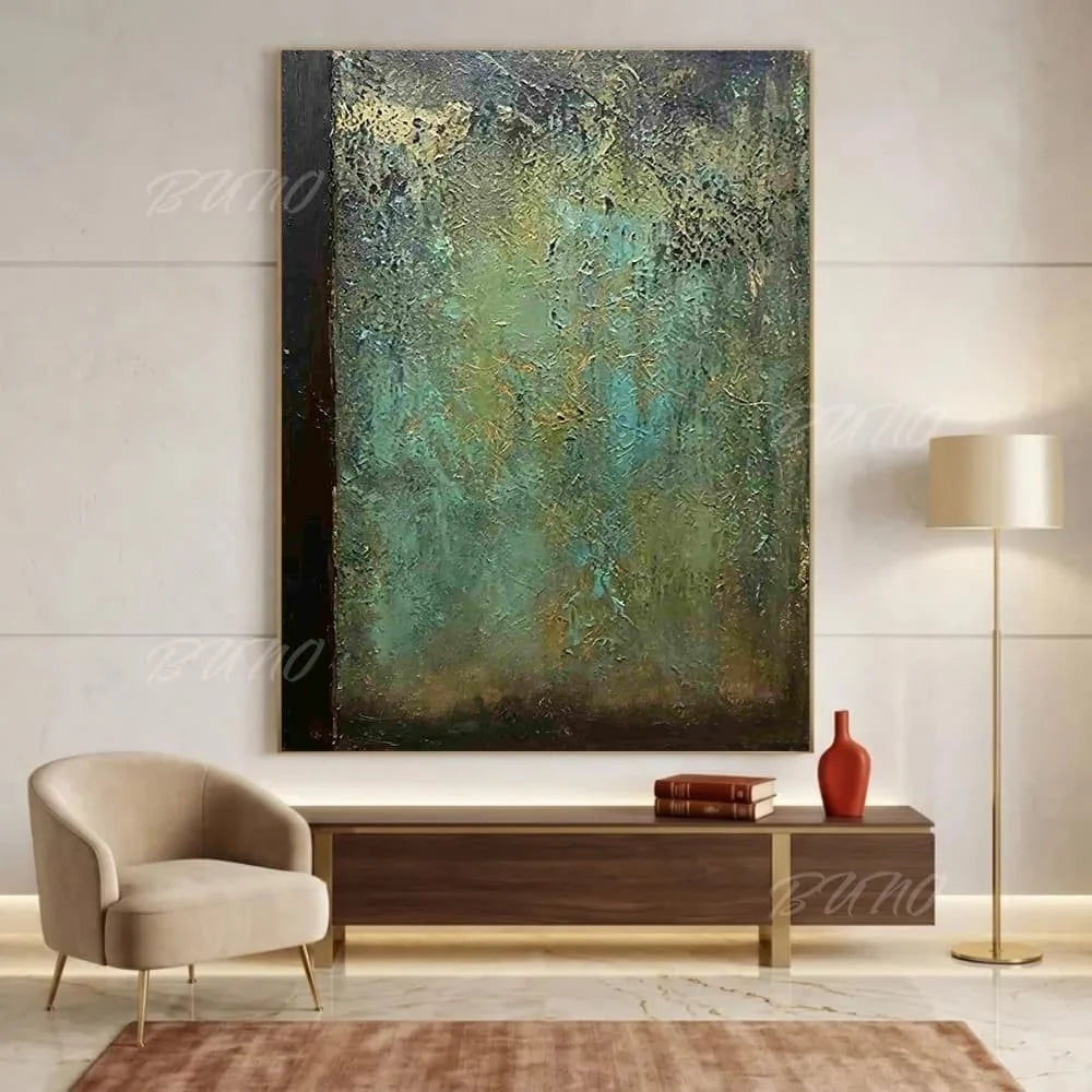 Gold and Green Canvas Art