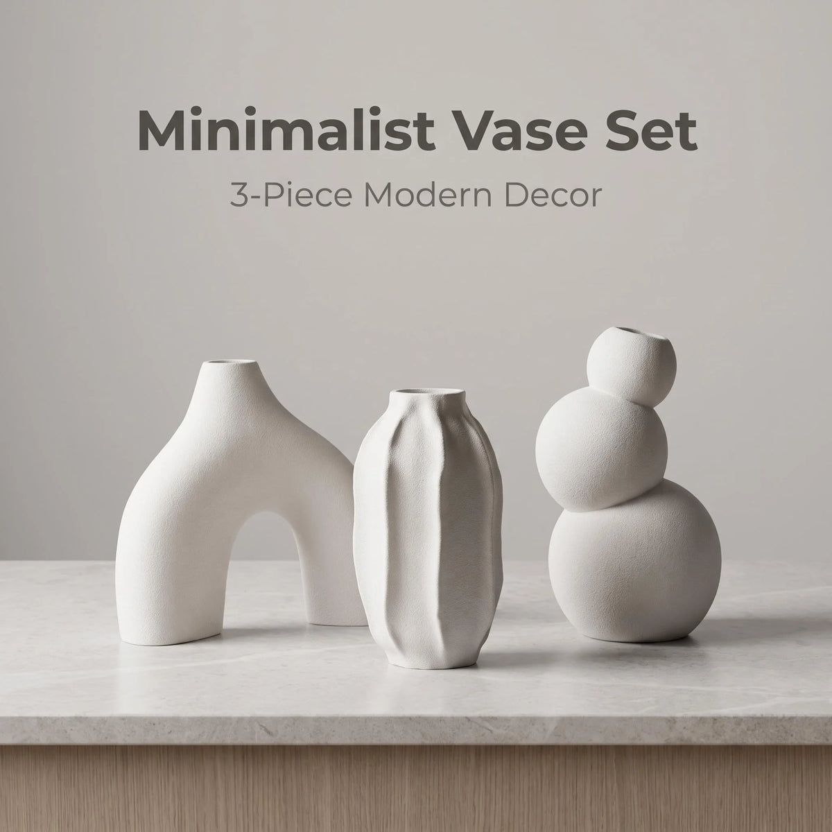 Curved Abstract Vase Trio