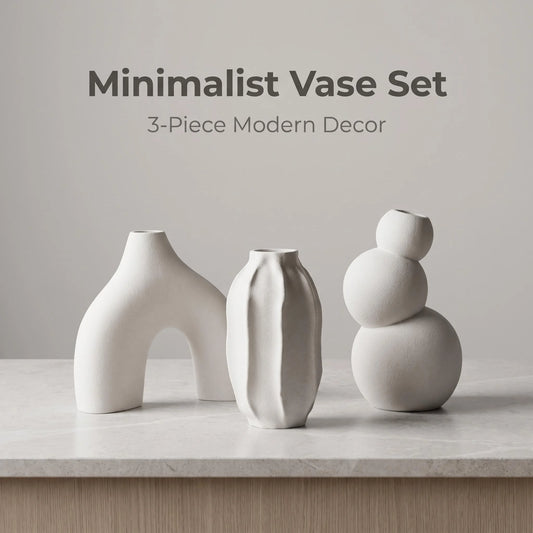 Curved Abstract Vase Trio