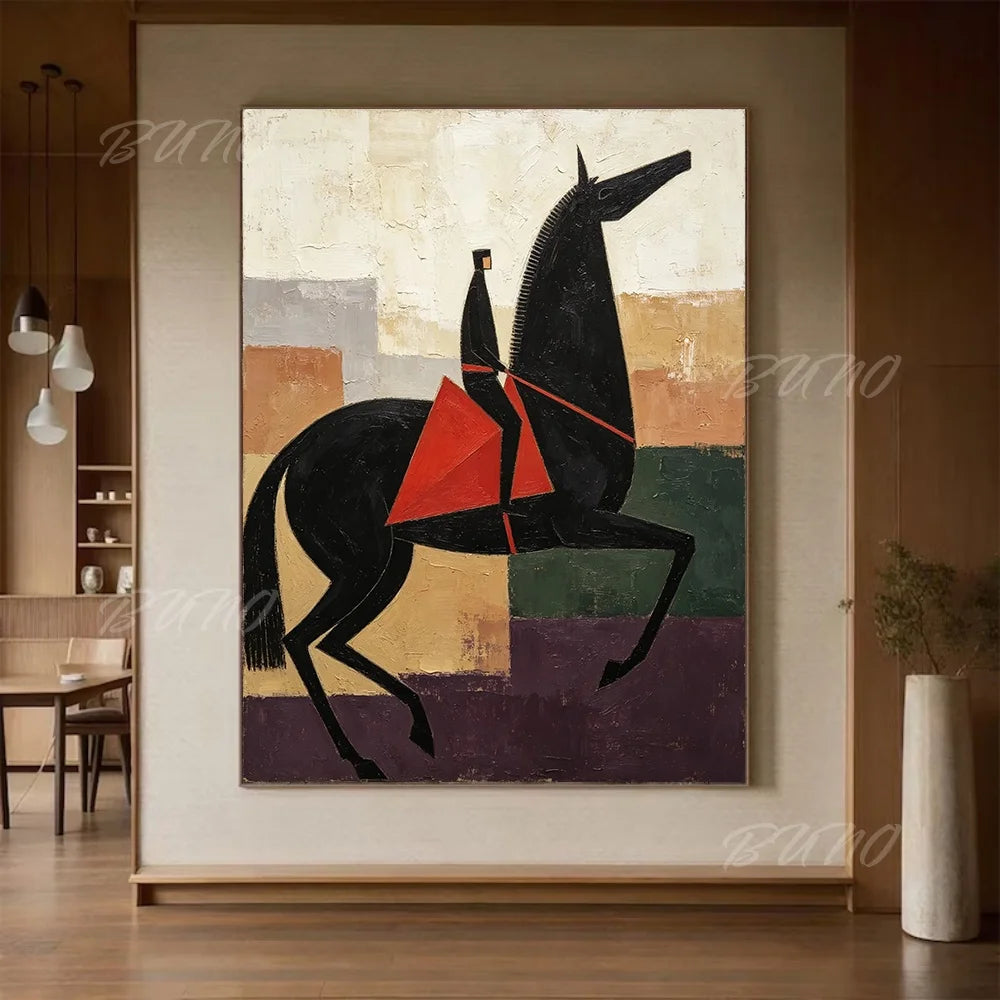 Cubist Horse Rider Art