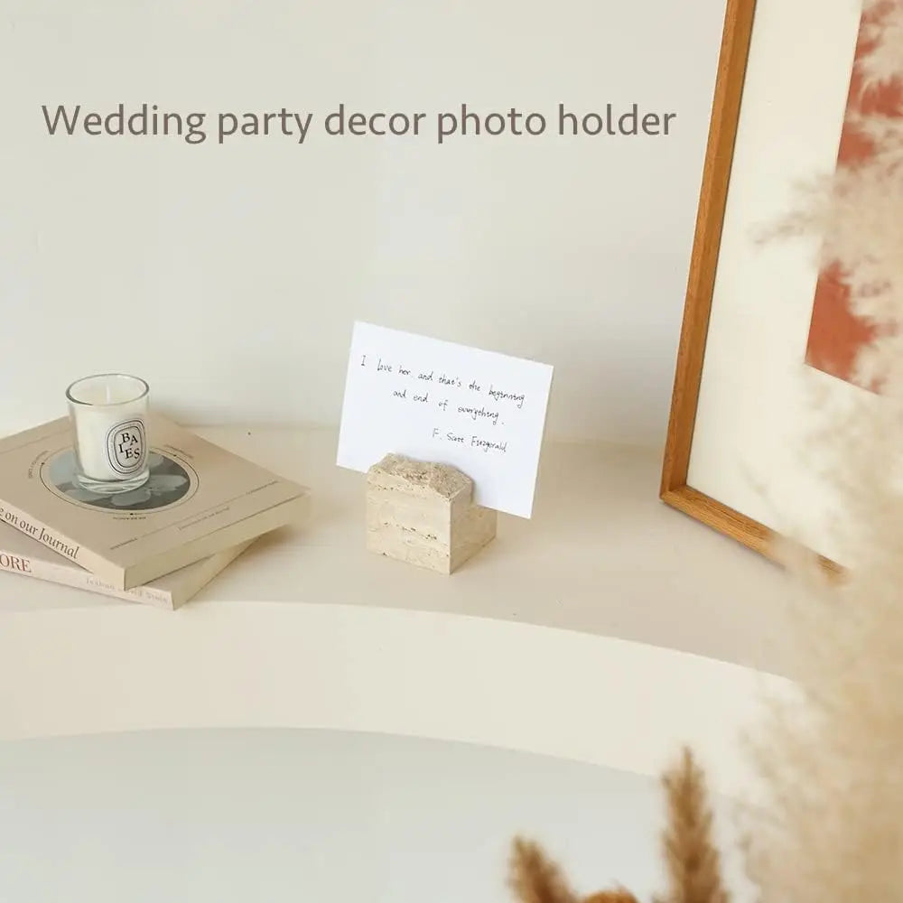 Natural Travertine Stone Business Card Holder