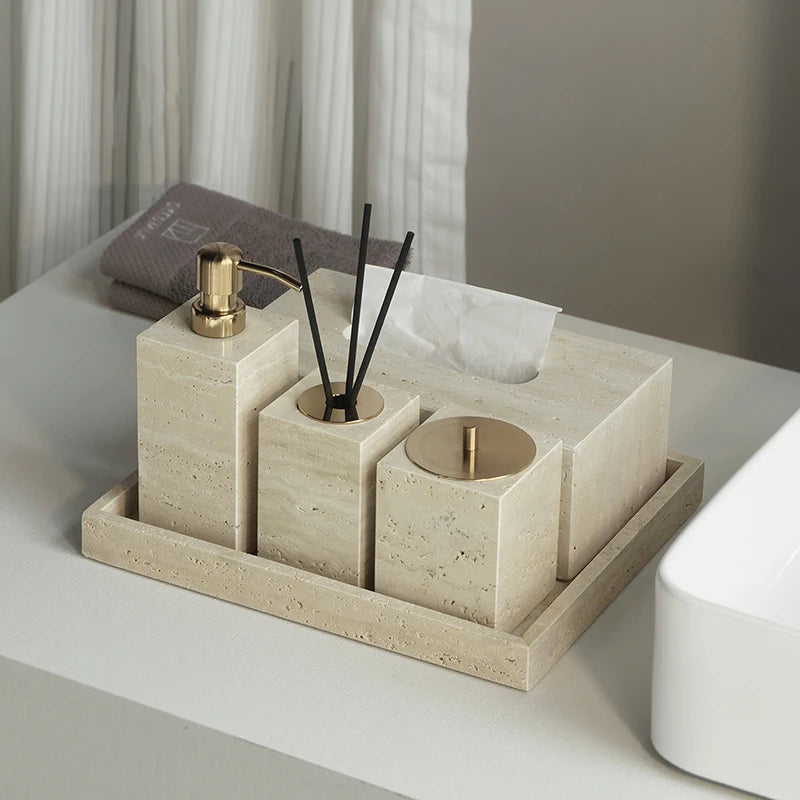 Travertine Bathroom Set Soap Dish