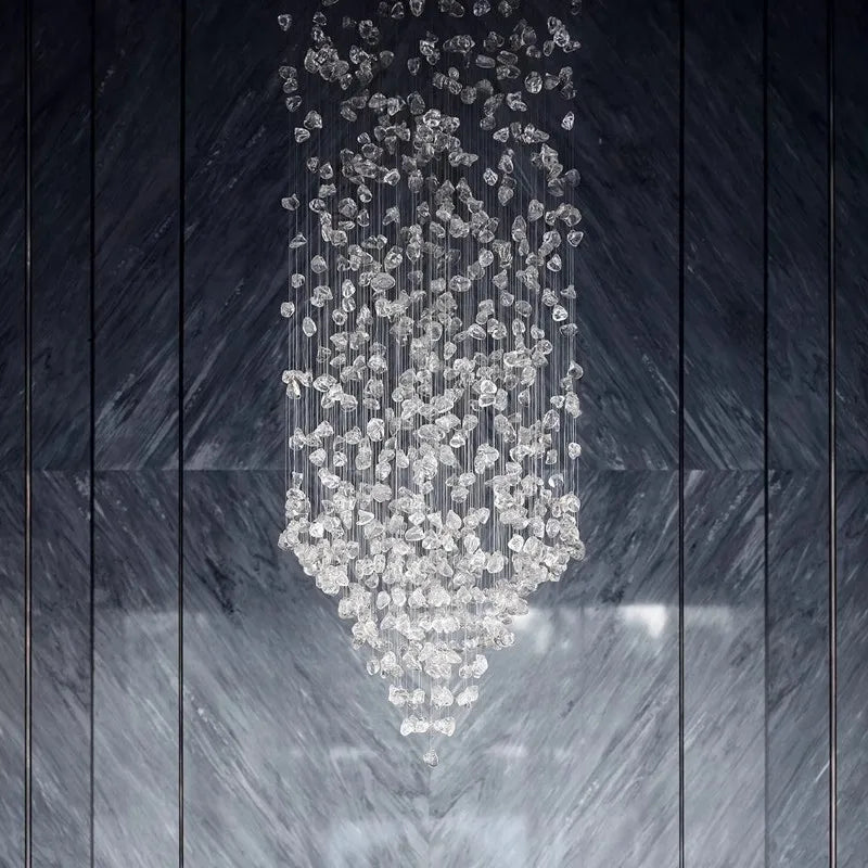 Stone Crystal Staircase Chandelier