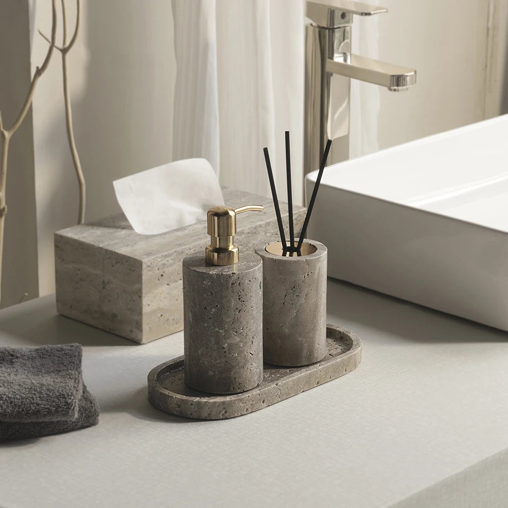 Grigio Travertino Bathroom Accessories Sets
