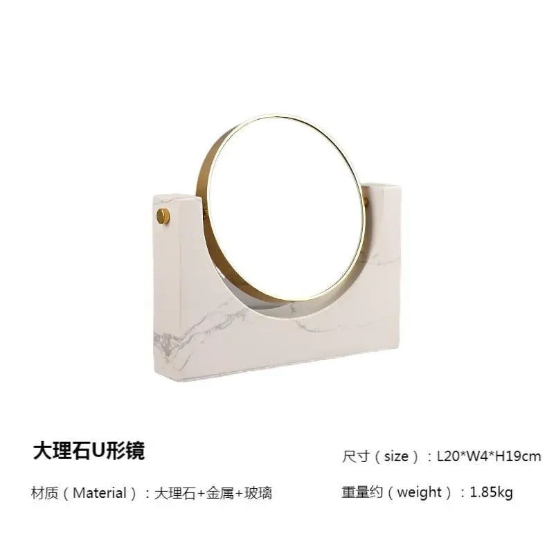 Marble Rotating Vanity Mirror