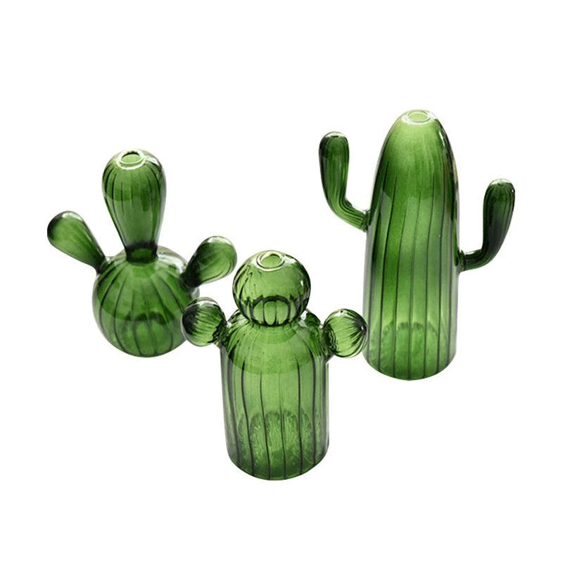 Cactus Shaped Glass Vase