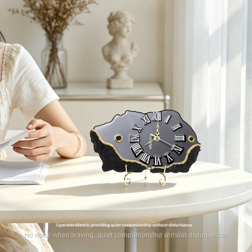 Black Crystal Desk Clock