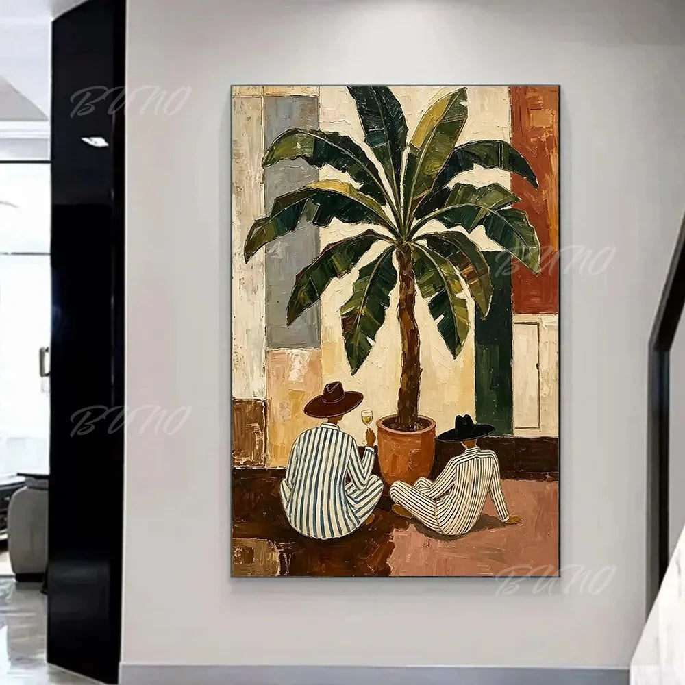 Mid-Century Tropical Palm Art