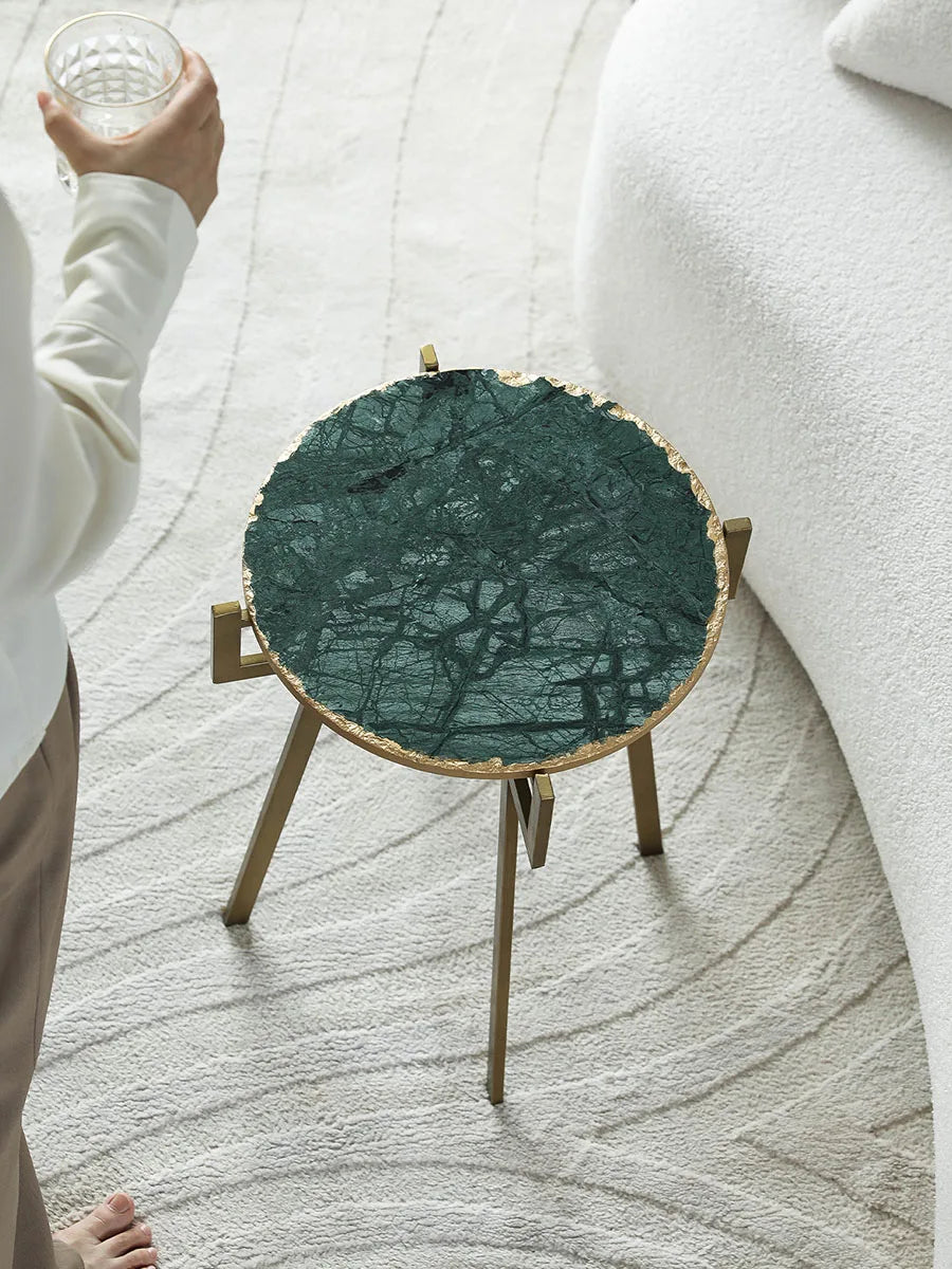 Round Marble End Table