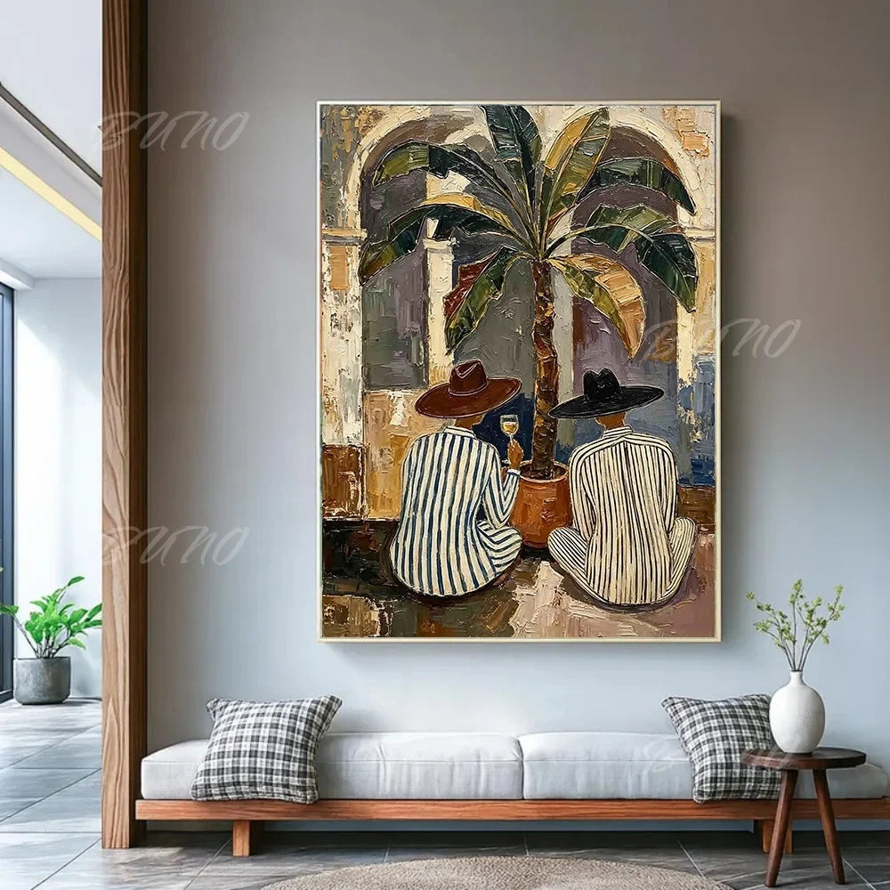 Mid-Century Tropical Palm Art