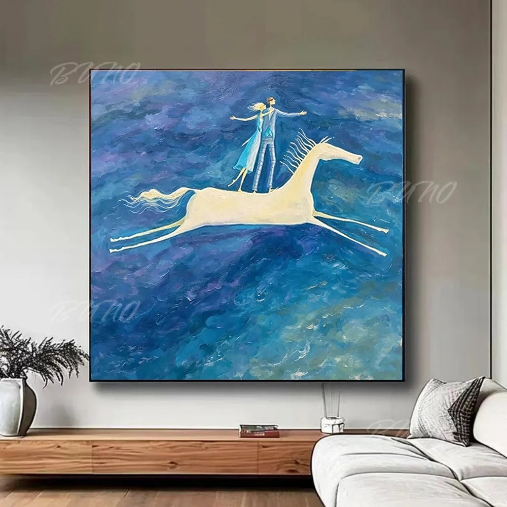 Dreamy Blue Impressionist Art