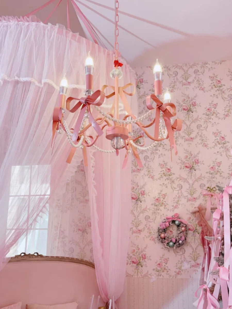 Pink Crystal Kids Chandelier