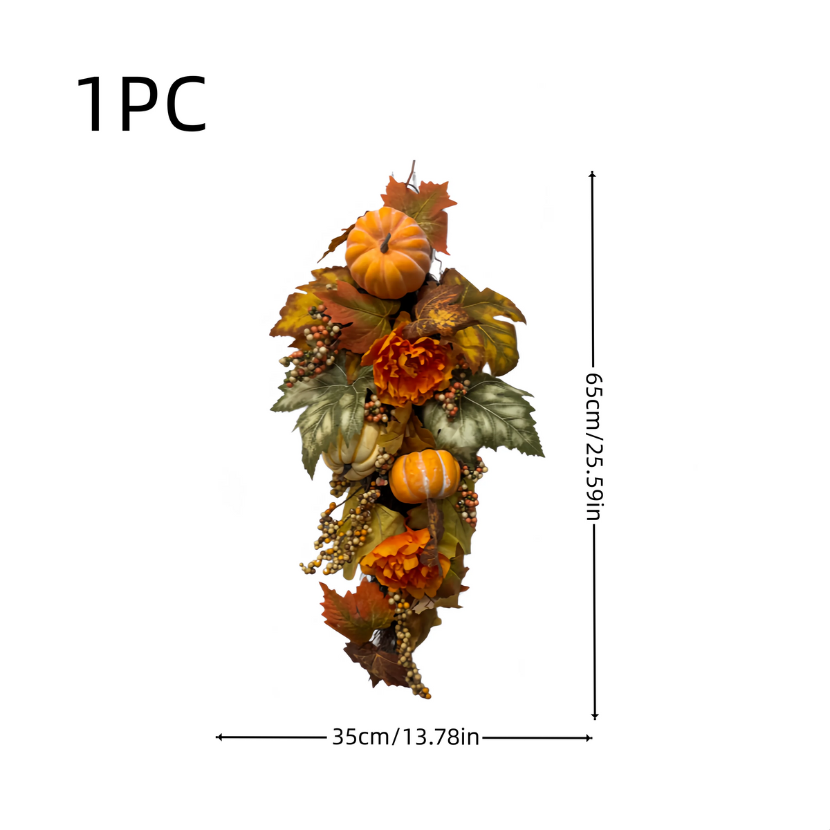 Autumn Pumpkin Peony Wreath