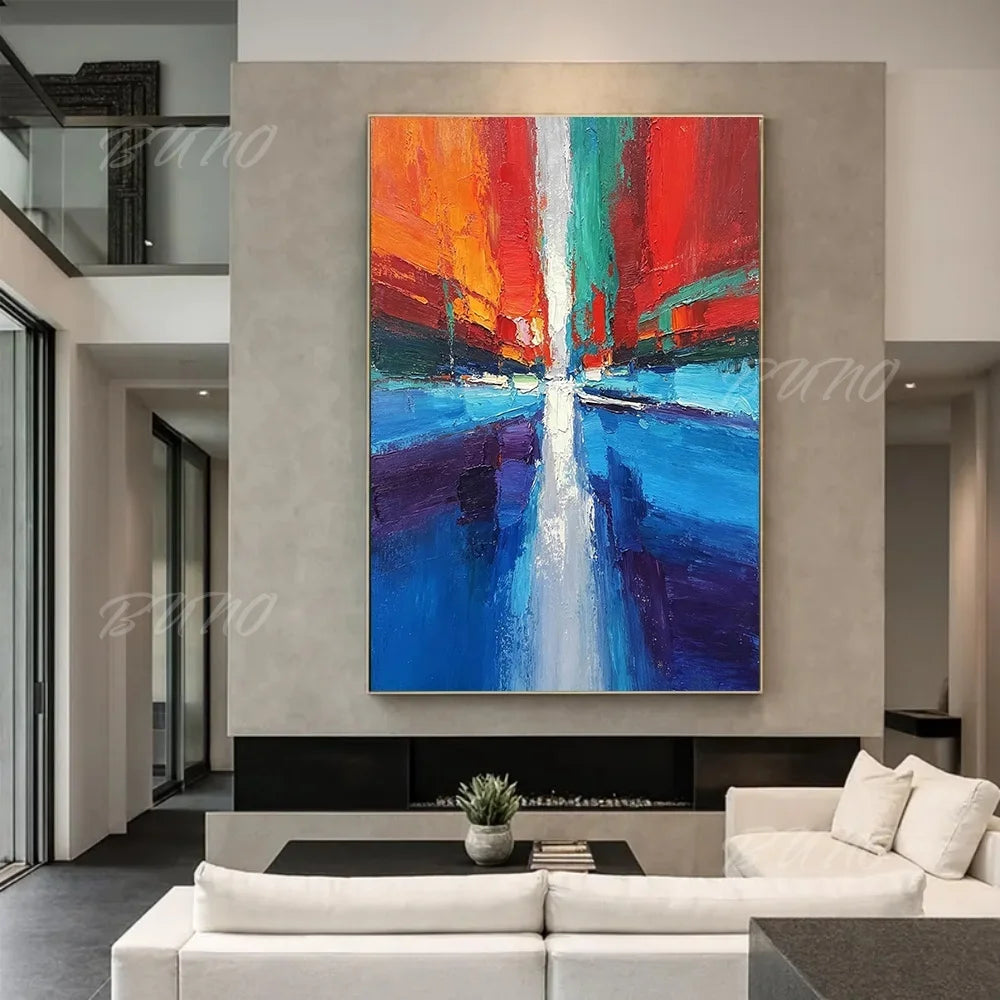 Vibrant Urban Impasto Art