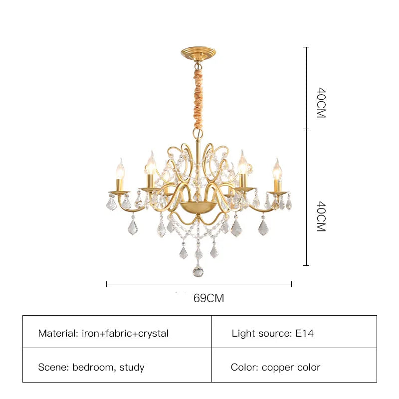 Wrought Iron Gold Chandelier
