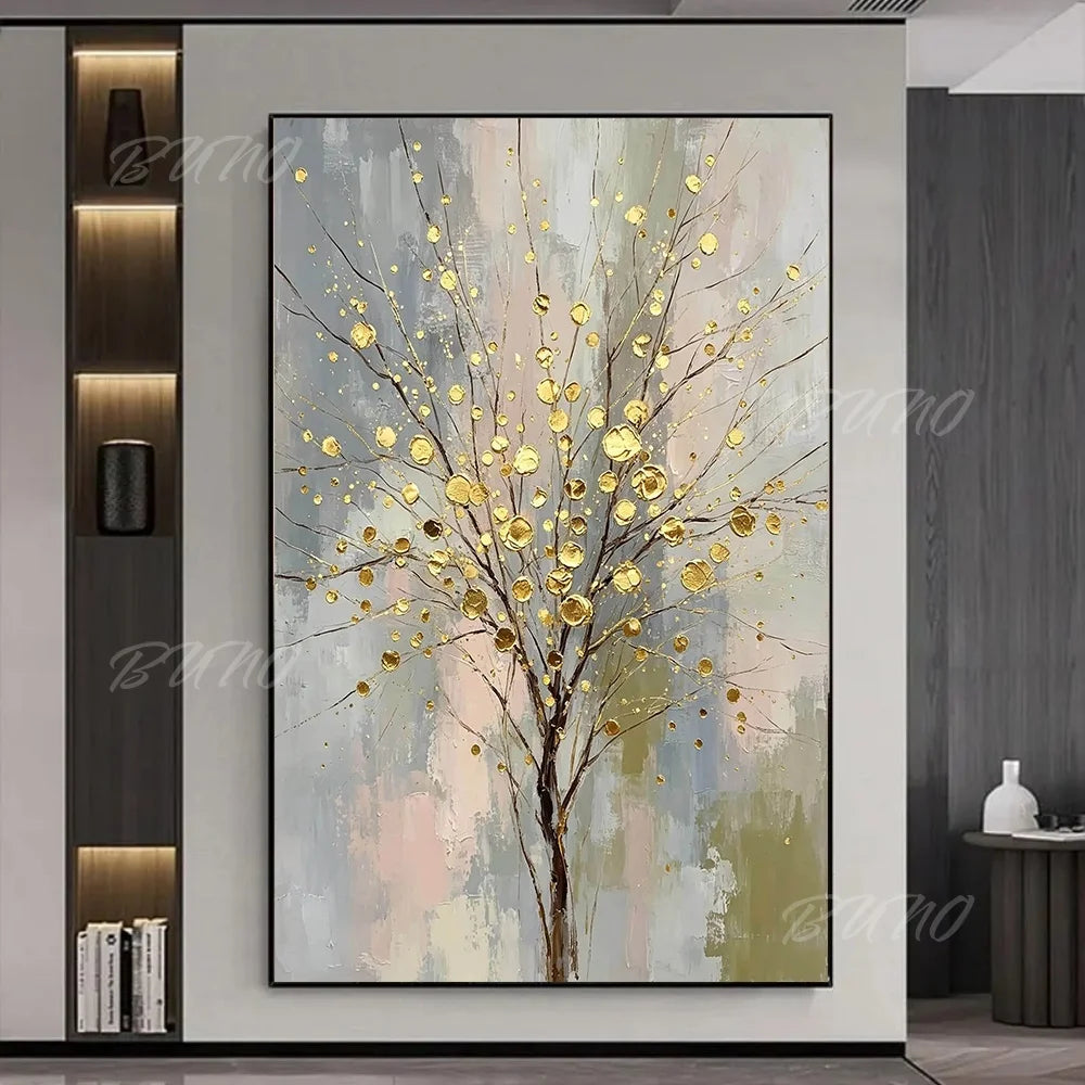 Golden Textured Palette Painting
