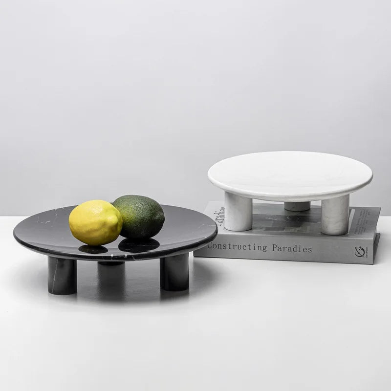 Footed Marble Fruit Plate
