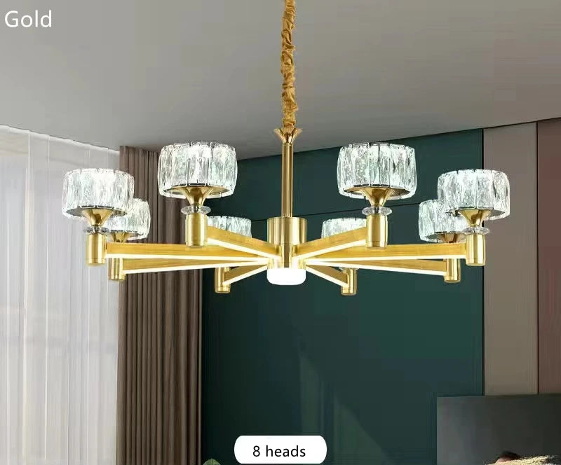 Gold and Black Crystal Chandelier