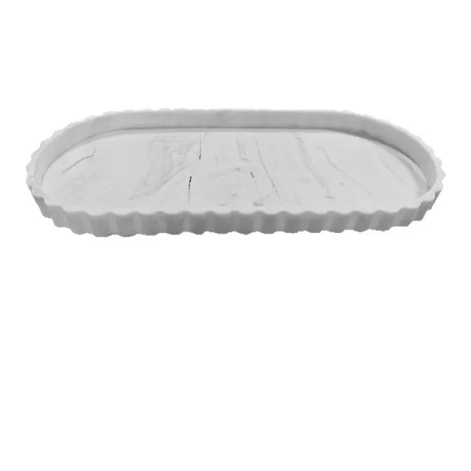 Oval Lace Marble Tray