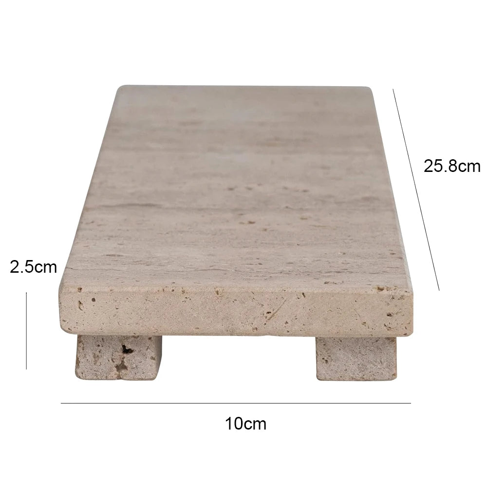 Handmade Raised Travertine Tray