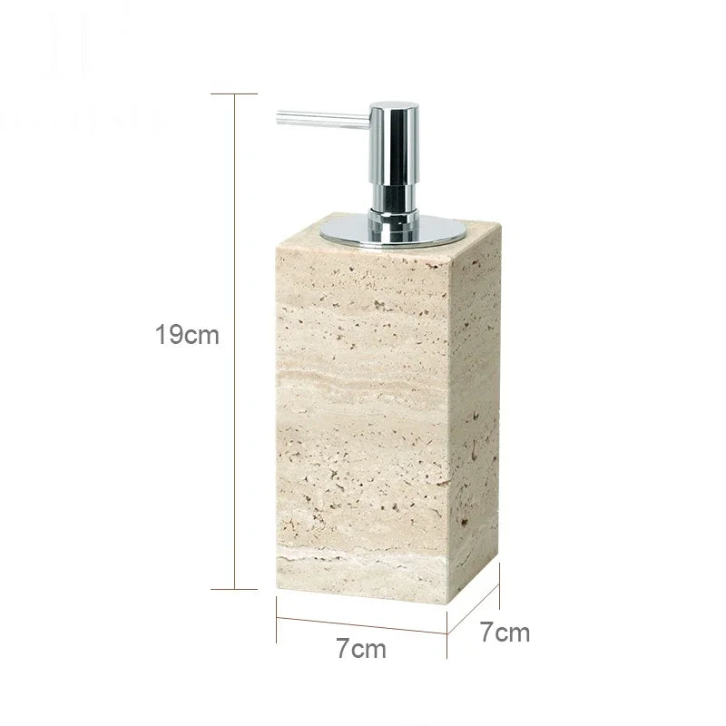 Beige Travertine Bath Set