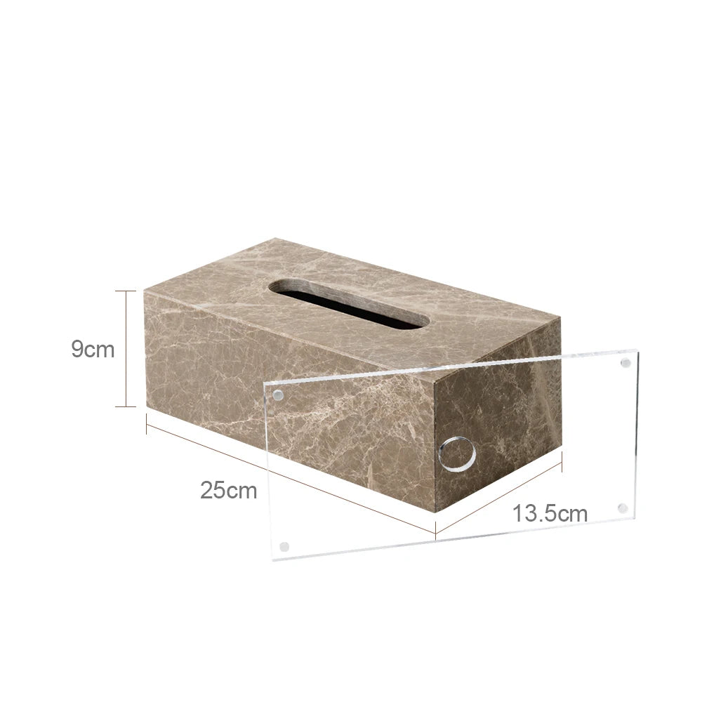 Natural Marble Tissue Box Decorative