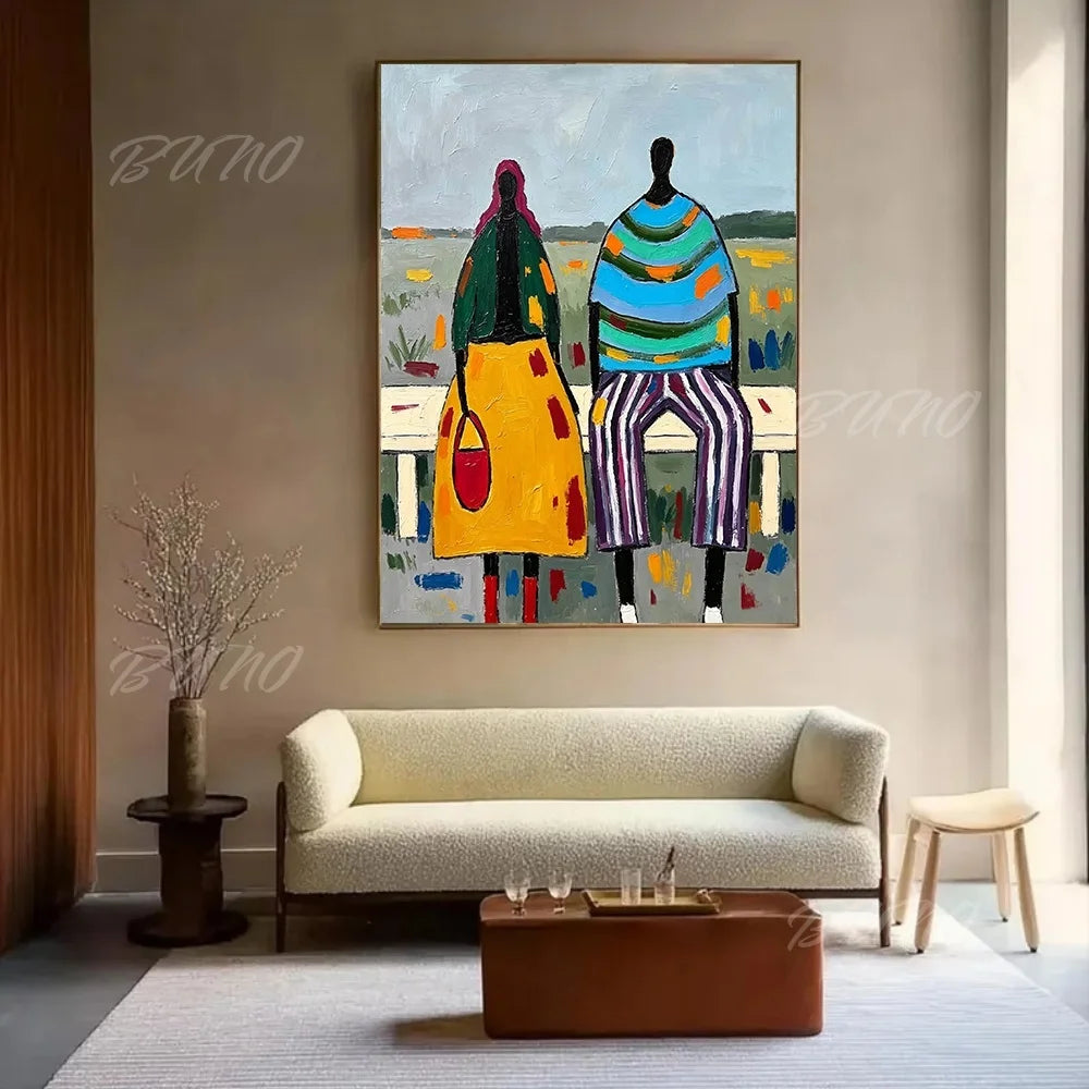 African Couple Oil Painting