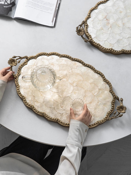 Large Vintage Mother of Pearl Tray