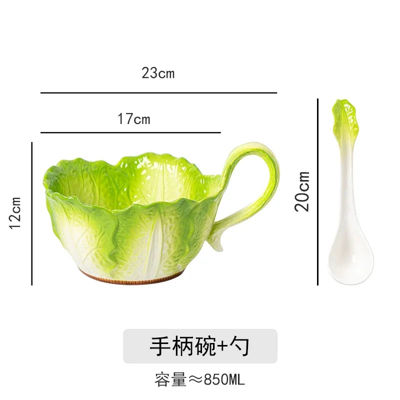 Ceramic Imitation Cabbage Instant Noodle Bowl