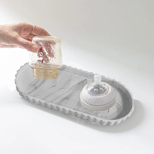 Oval Lace Marble Tray