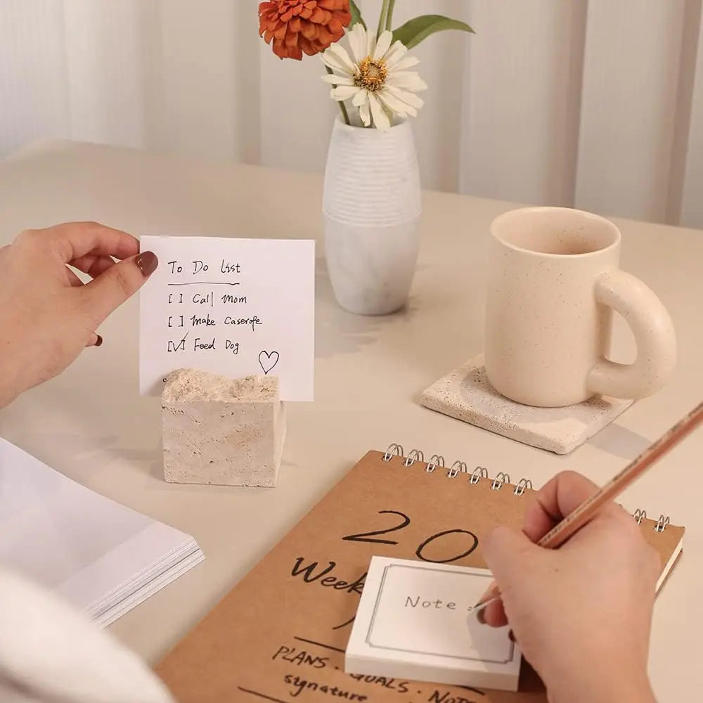 Natural Travertine Stone Business Card Holder