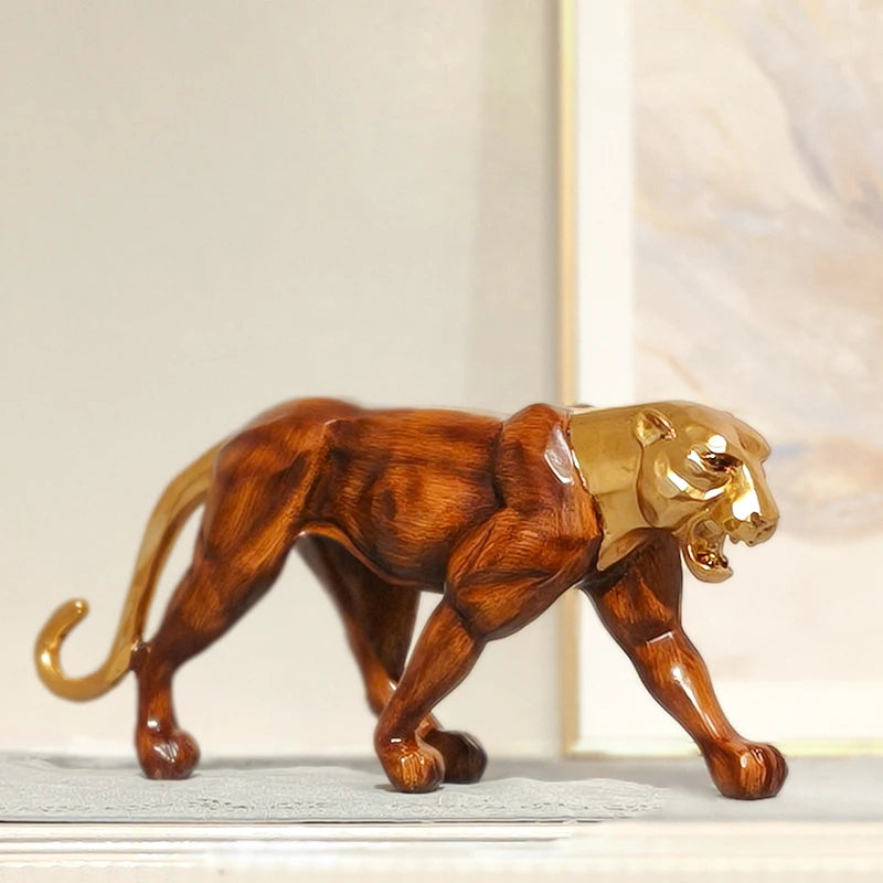 Golden Leopard Sculpture