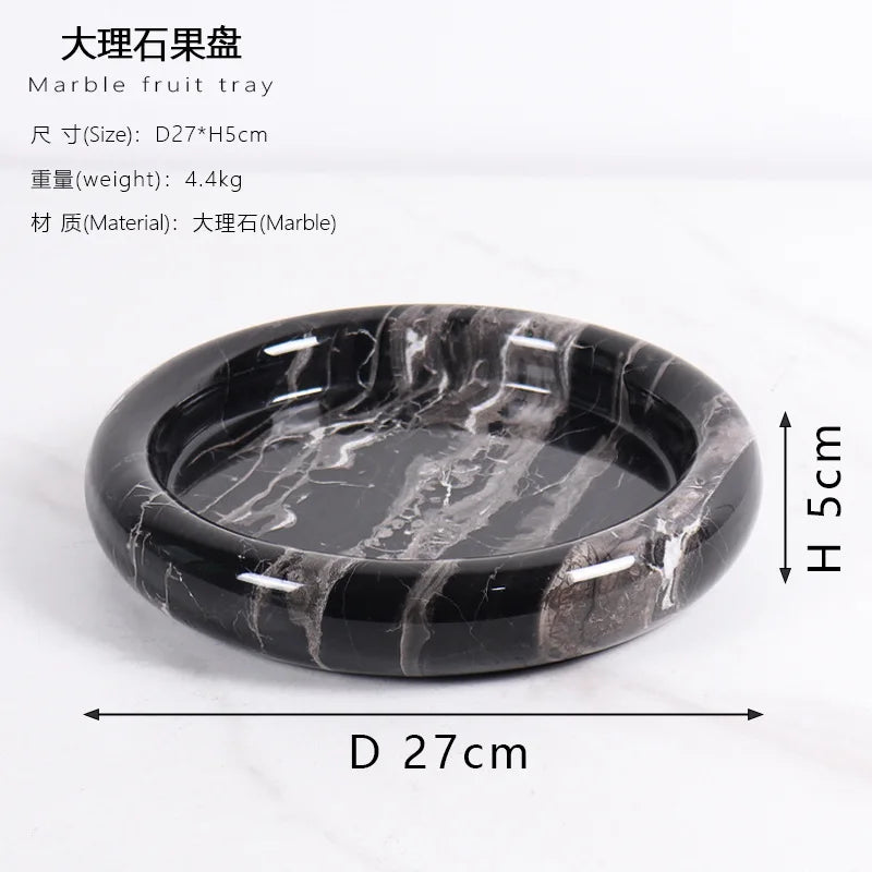 Round Marble Fruit Plate