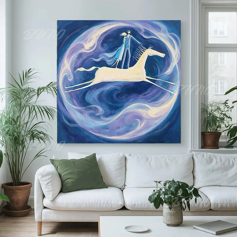 Dreamy Blue Impressionist Art