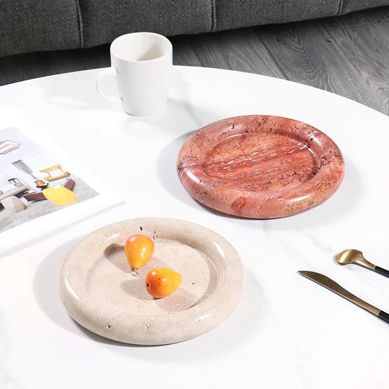 Natural Marble Round Tray