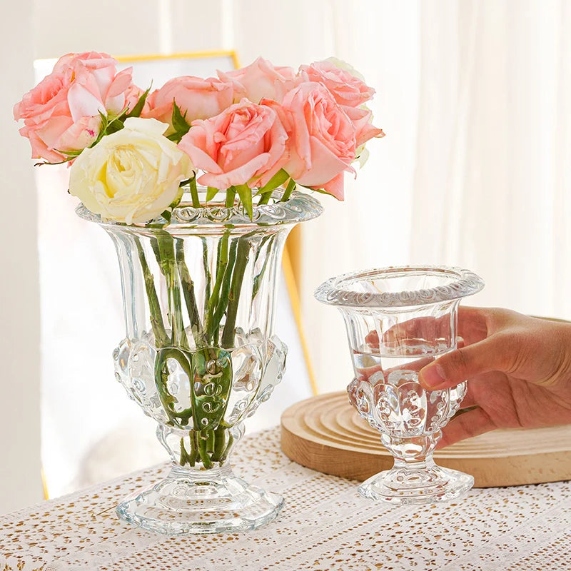 French Relief Glass Vase