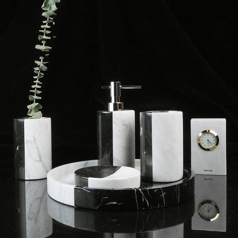 Black and White Natural Marble Set