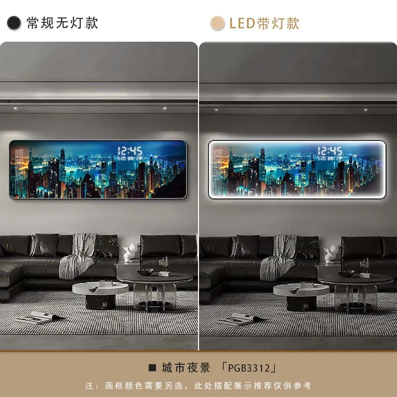 Night Skyline Clock Art