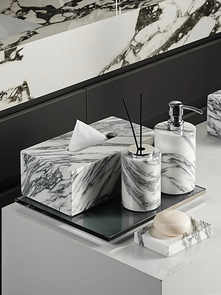 Arabescato Corchia Marble Bath Set