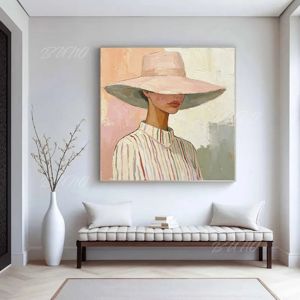Woman with Hat Painting