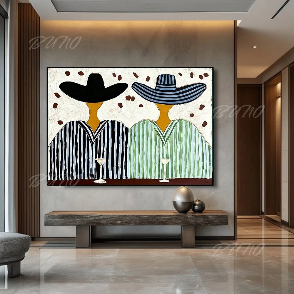 Mid-Century Textured Painting