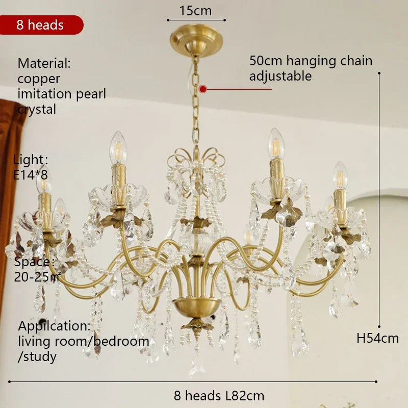 French Pearl Candle Chandelier