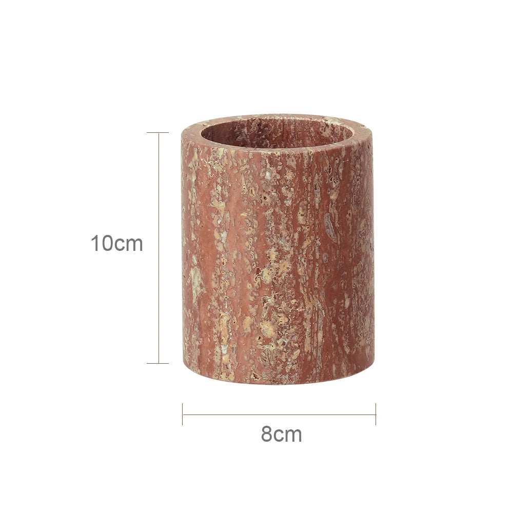 Red Travertine Bathroom Set Vintage