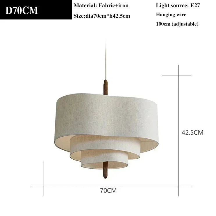 Japan Retro Fabric Chandelier Wabi