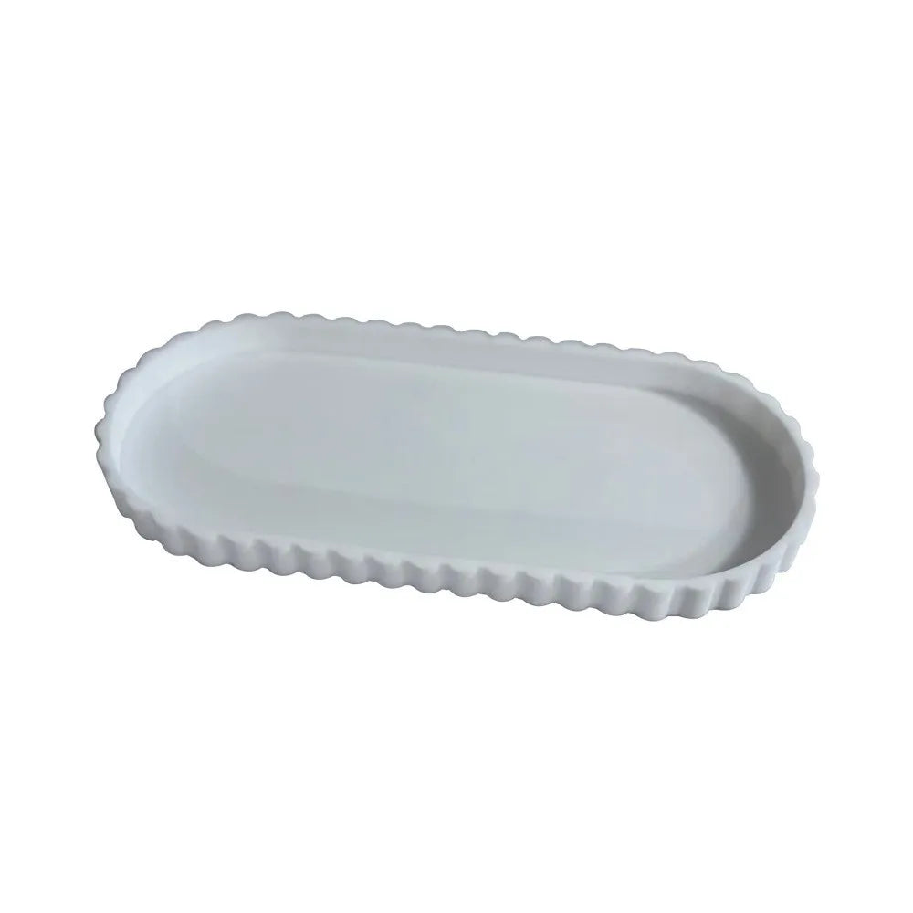 Oval Lace Marble Tray