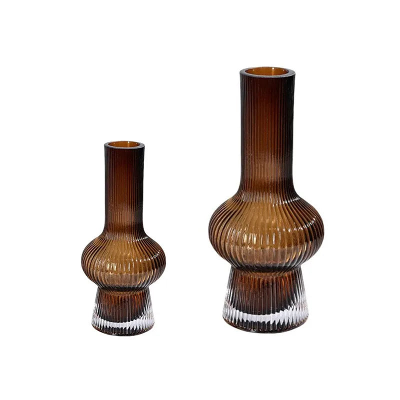 Striped Edge Glass Vase