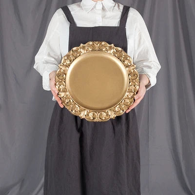 Dinner Gold Plastic Beaded Charger