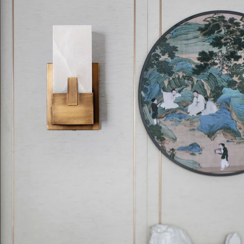 Natural Marble Wall Lamp American