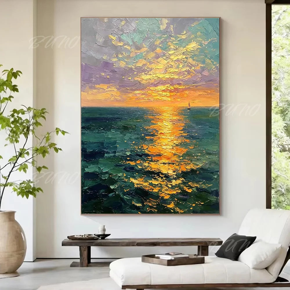 Sunset Sailboat Painting