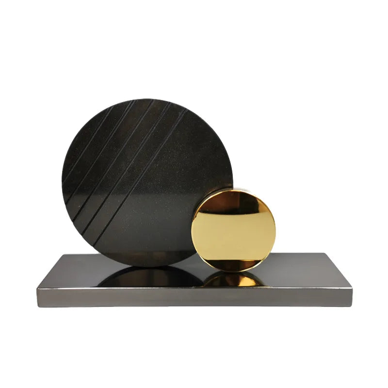 Marble and Metal Ring Sculpture